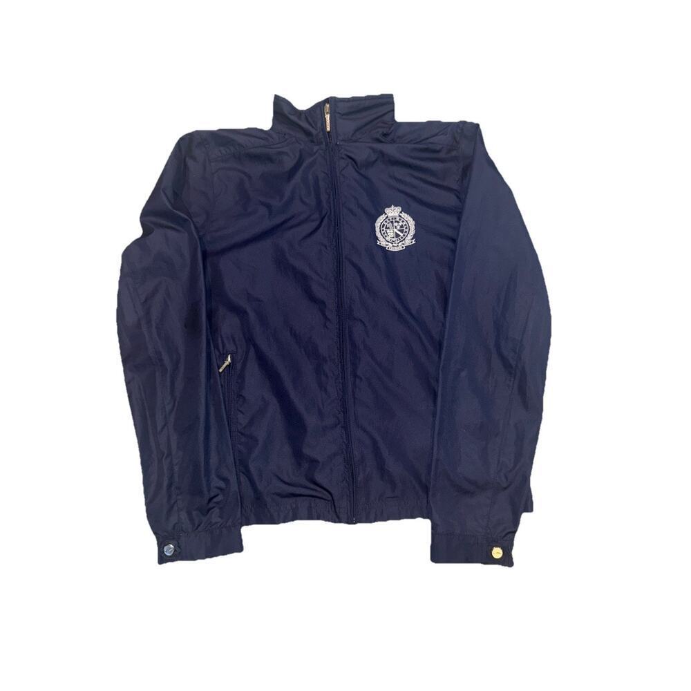Lauren Ralph Lauren RL Active Windbreaker Jacket Navy Crest Logo Womens Small